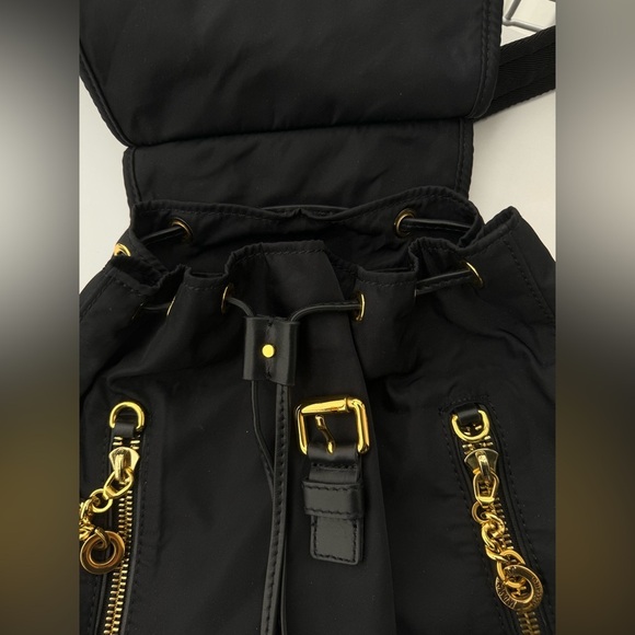 Moschino Couture Black Nylon Leather Gold Chain Backpack main image 5